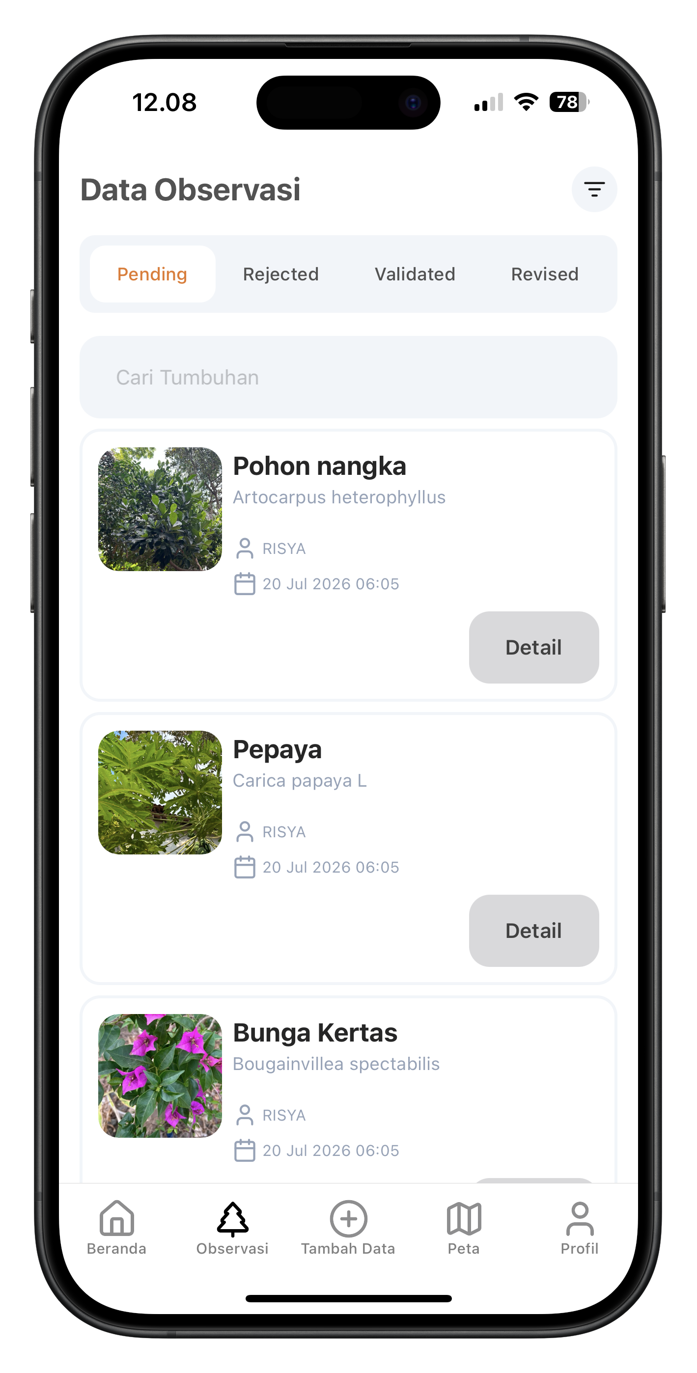 Florashare Observation Mockup