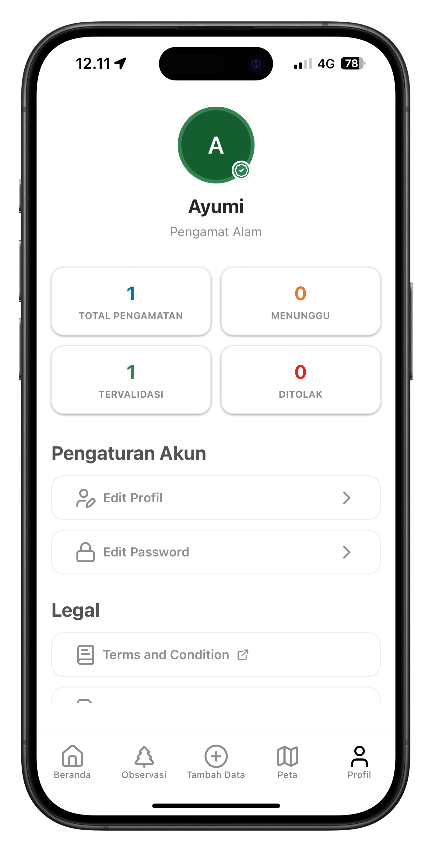 Florashare App Mockup Profile